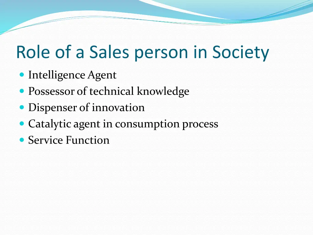 role of a sales person in society