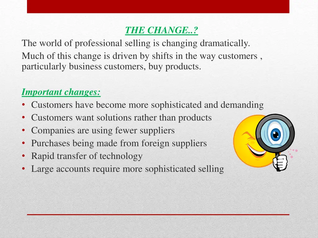 the change