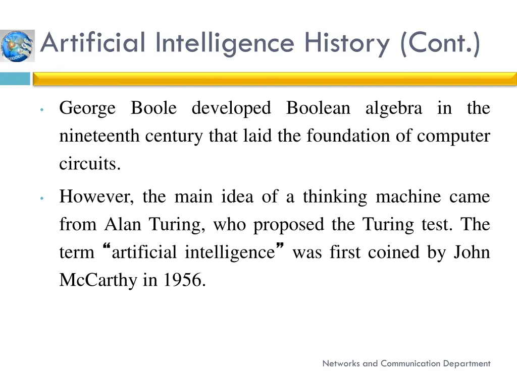 artificial intelligence history cont