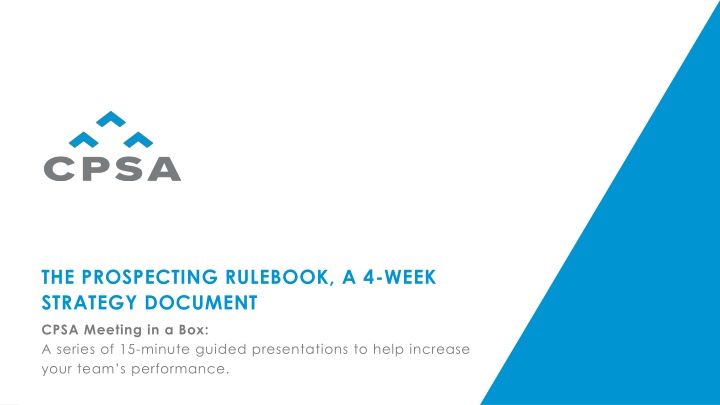 the prospecting rulebook a 4 week strategy