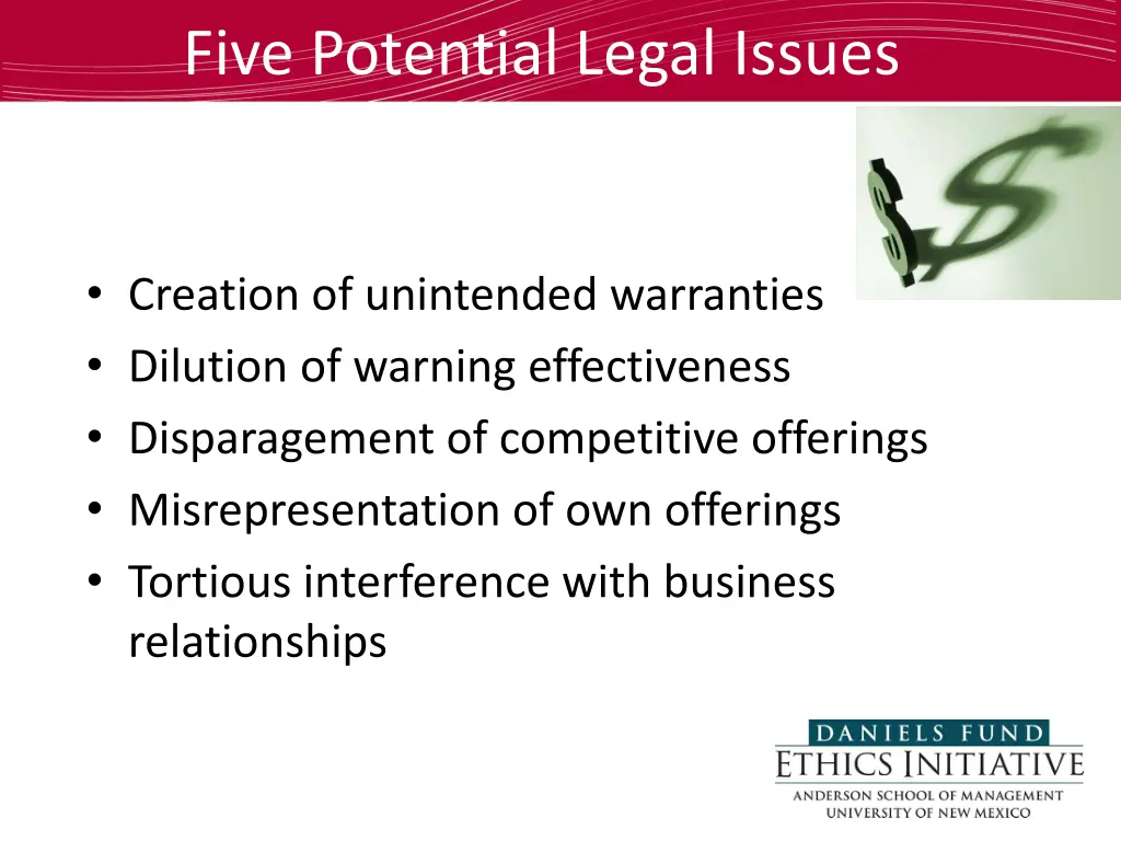 five potential legal issues
