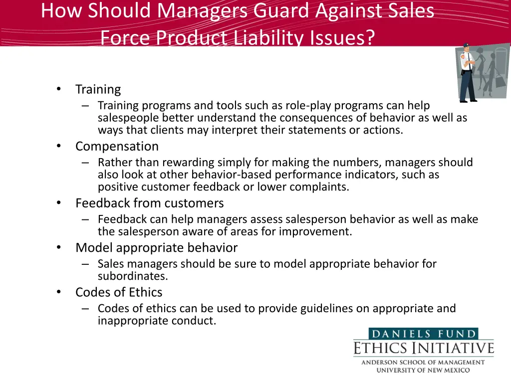 how should managers guard against sales force
