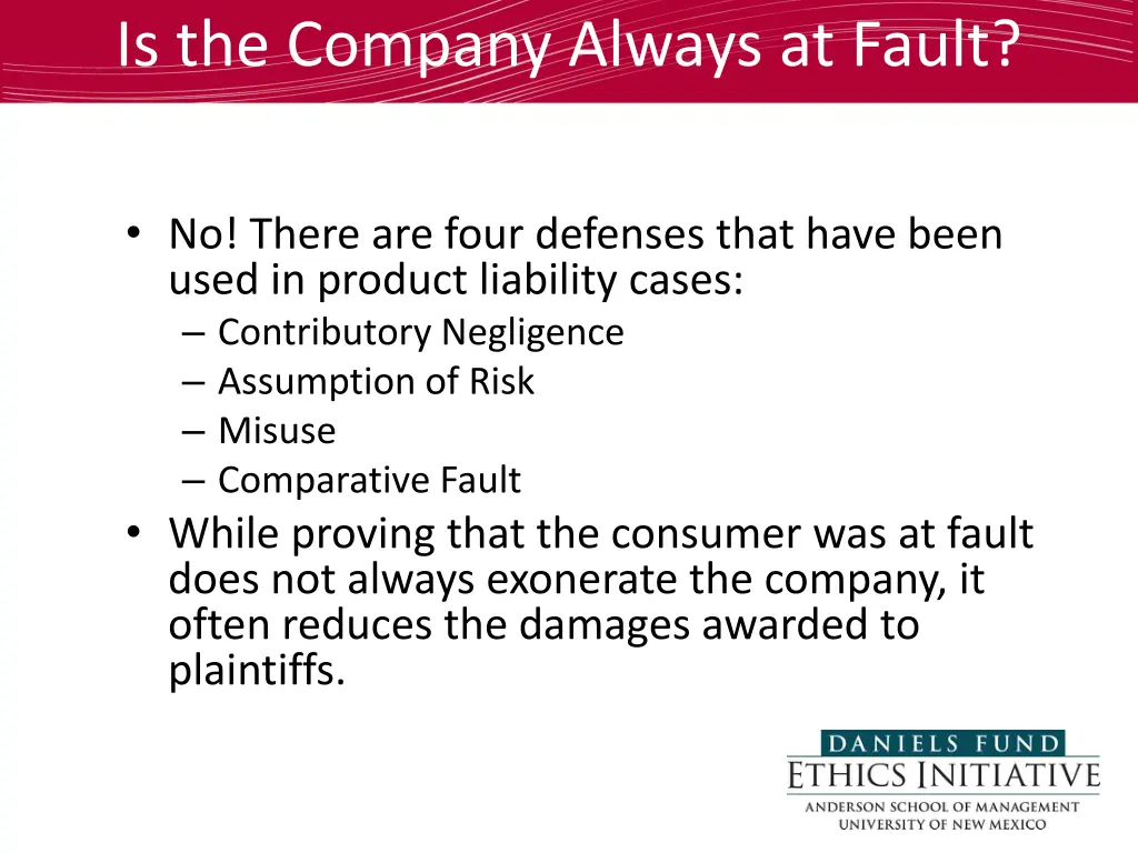 is the company always at fault