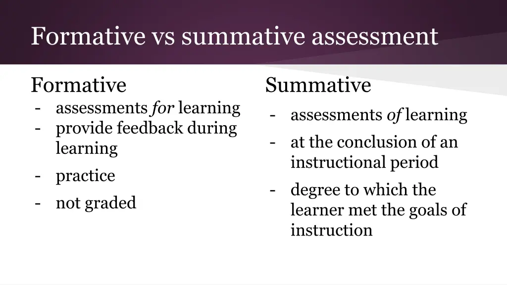 formative vs summative assessment
