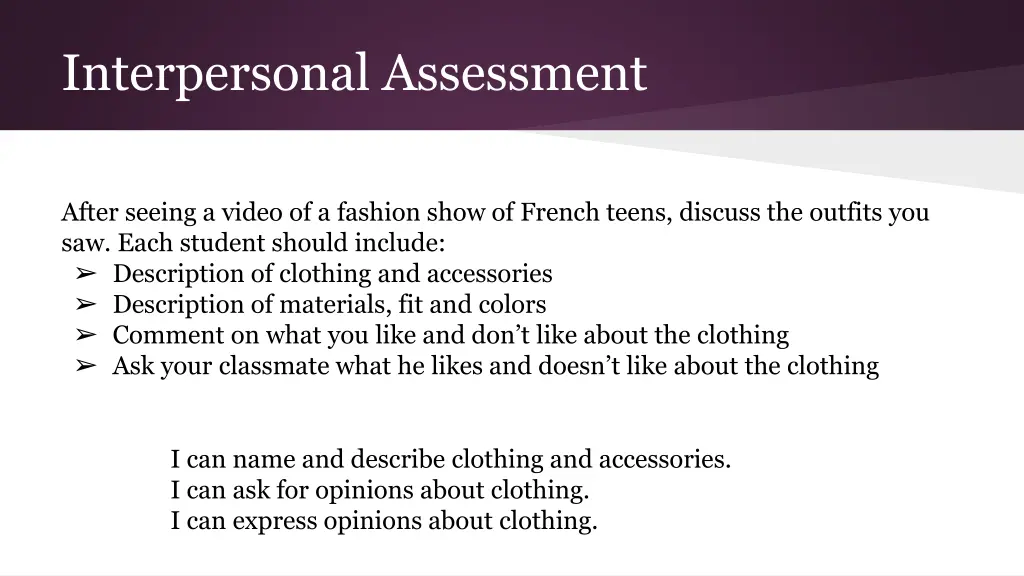 interpersonal assessment