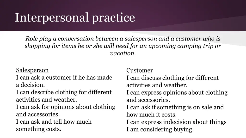 interpersonal practice