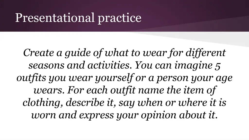 presentational practice
