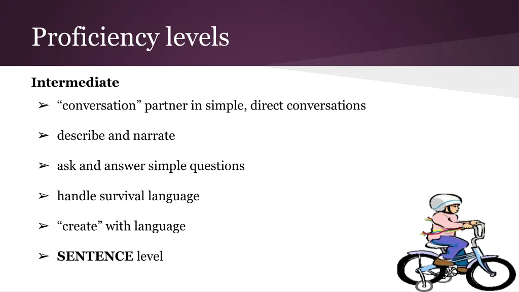 proficiency levels 1