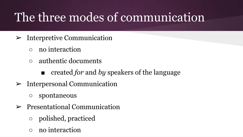 the three modes of communication