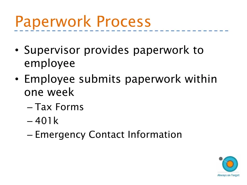 paperwork process
