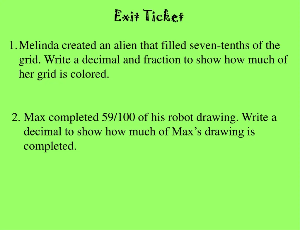 exit ticket