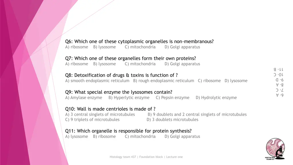 q6 which one of these cytoplasmic organelles