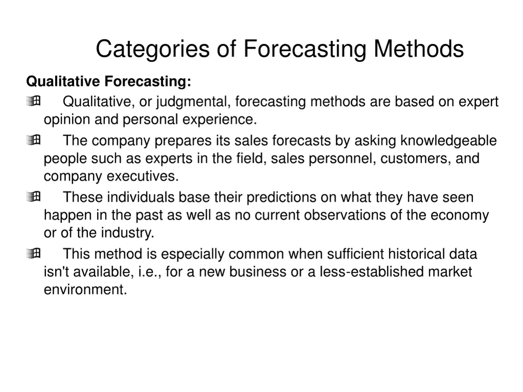 categories of forecasting methods 1
