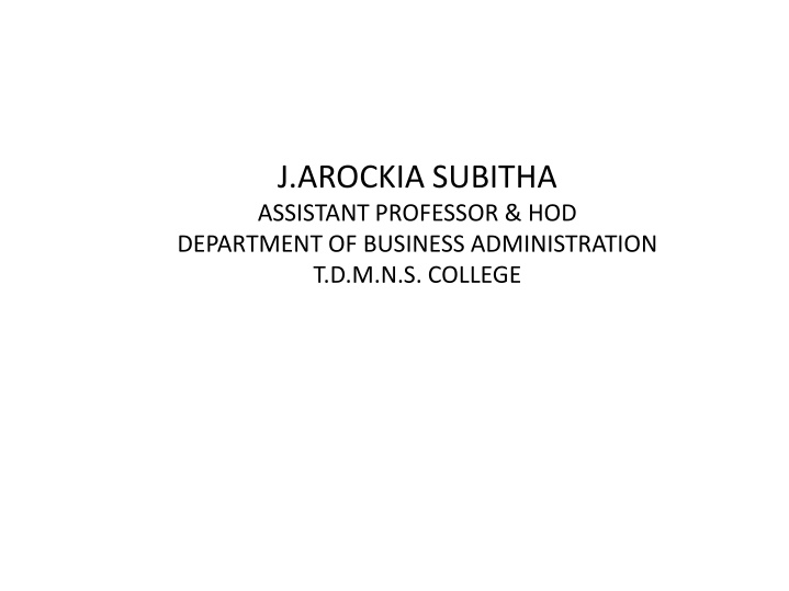 j arockia subitha assistant professor