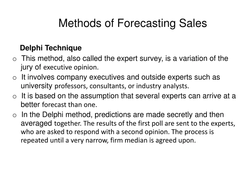 methods of forecasting sales 2