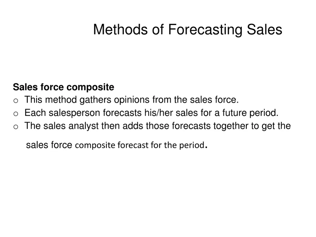methods of forecasting sales 4