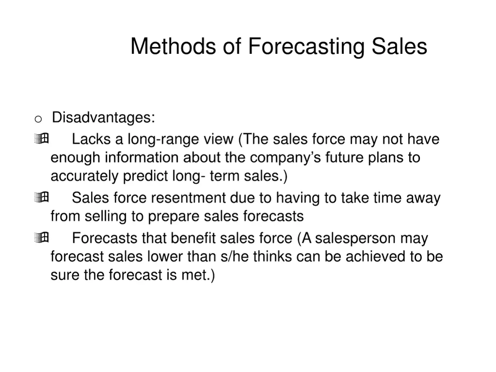 methods of forecasting sales 6