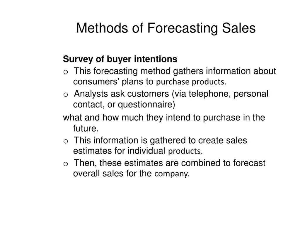 methods of forecasting sales 7