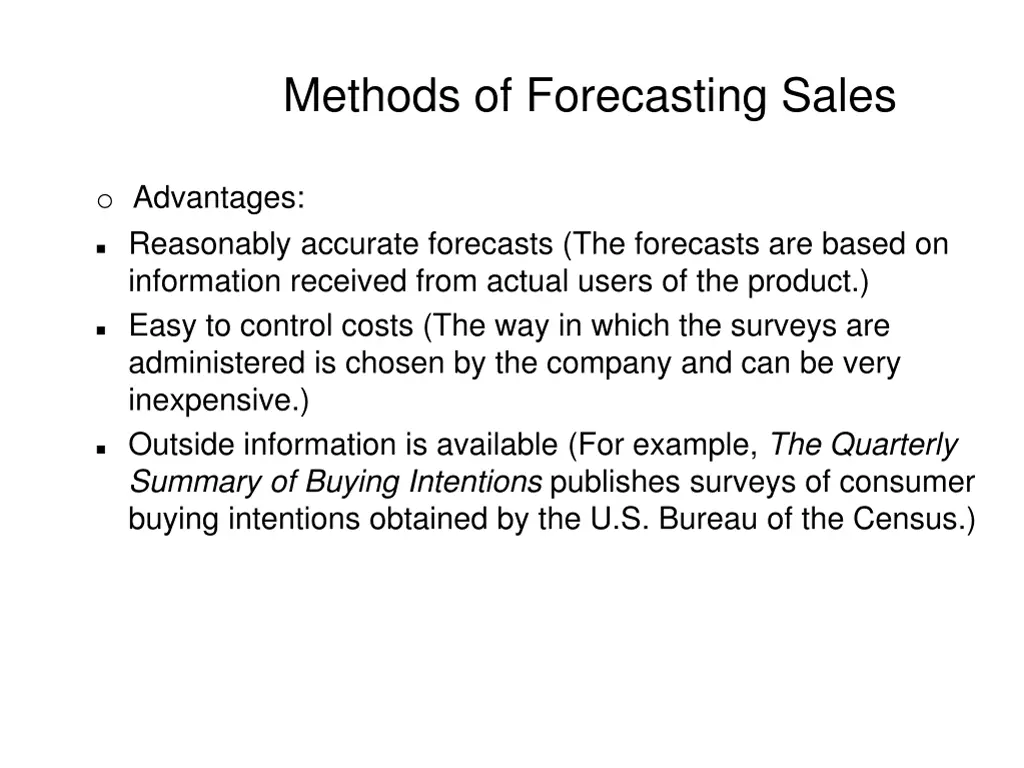 methods of forecasting sales 8