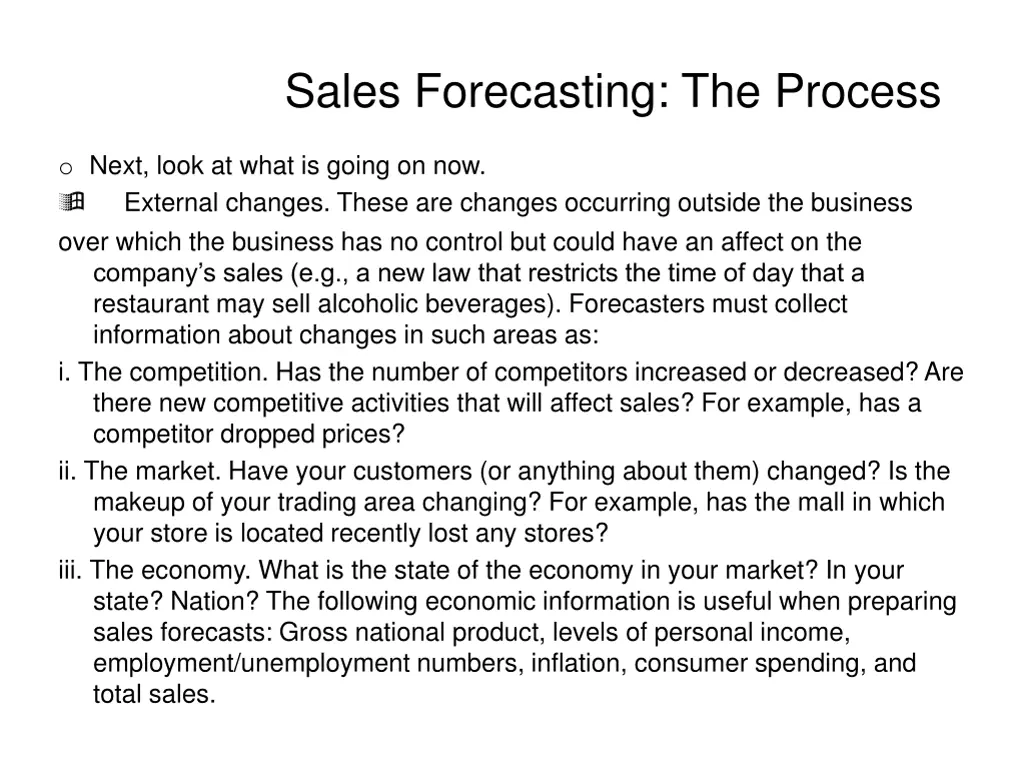 sales forecasting the process 1