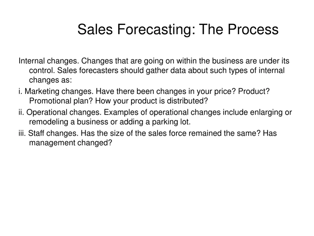 sales forecasting the process 2