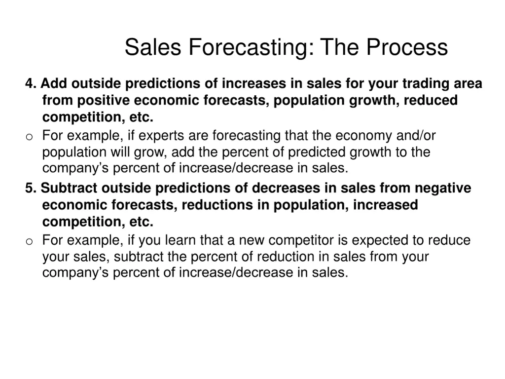 sales forecasting the process 4
