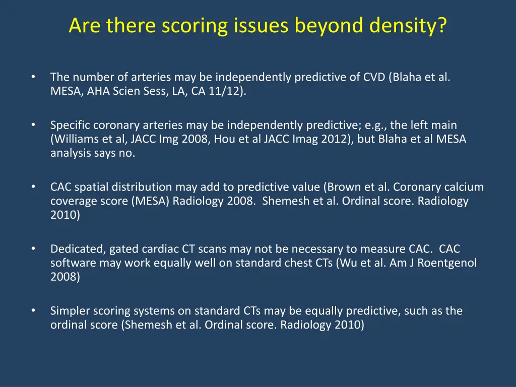 are there scoring issues beyond density