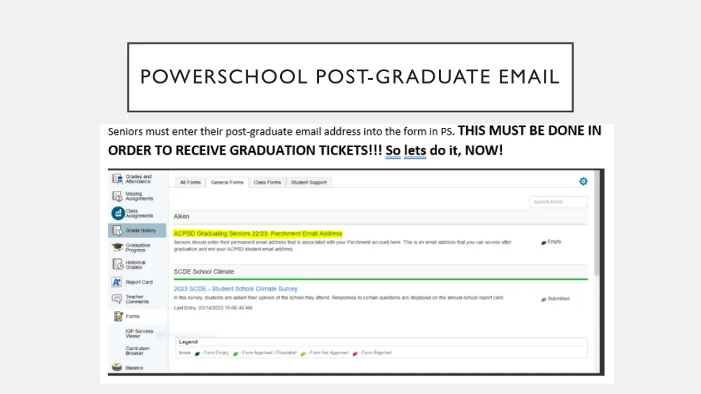 powerschool post graduate email