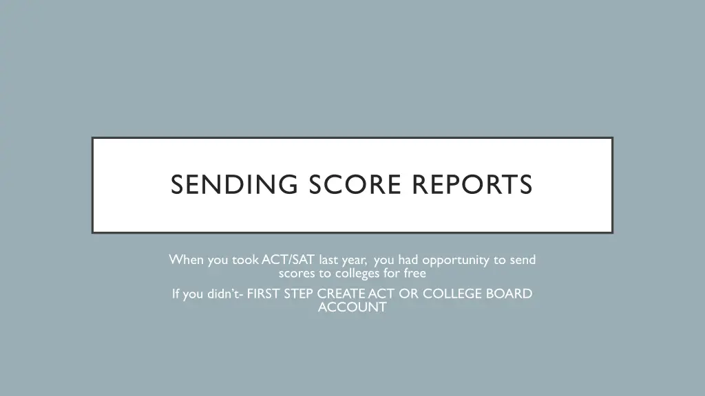 sending score reports