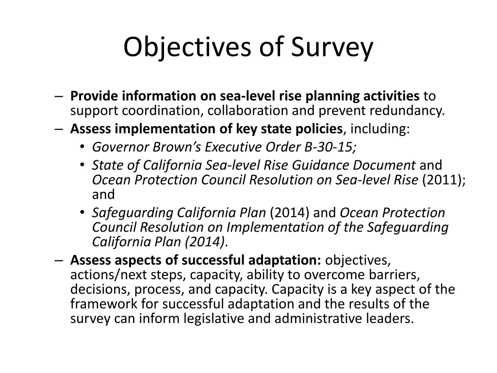 objectives of survey
