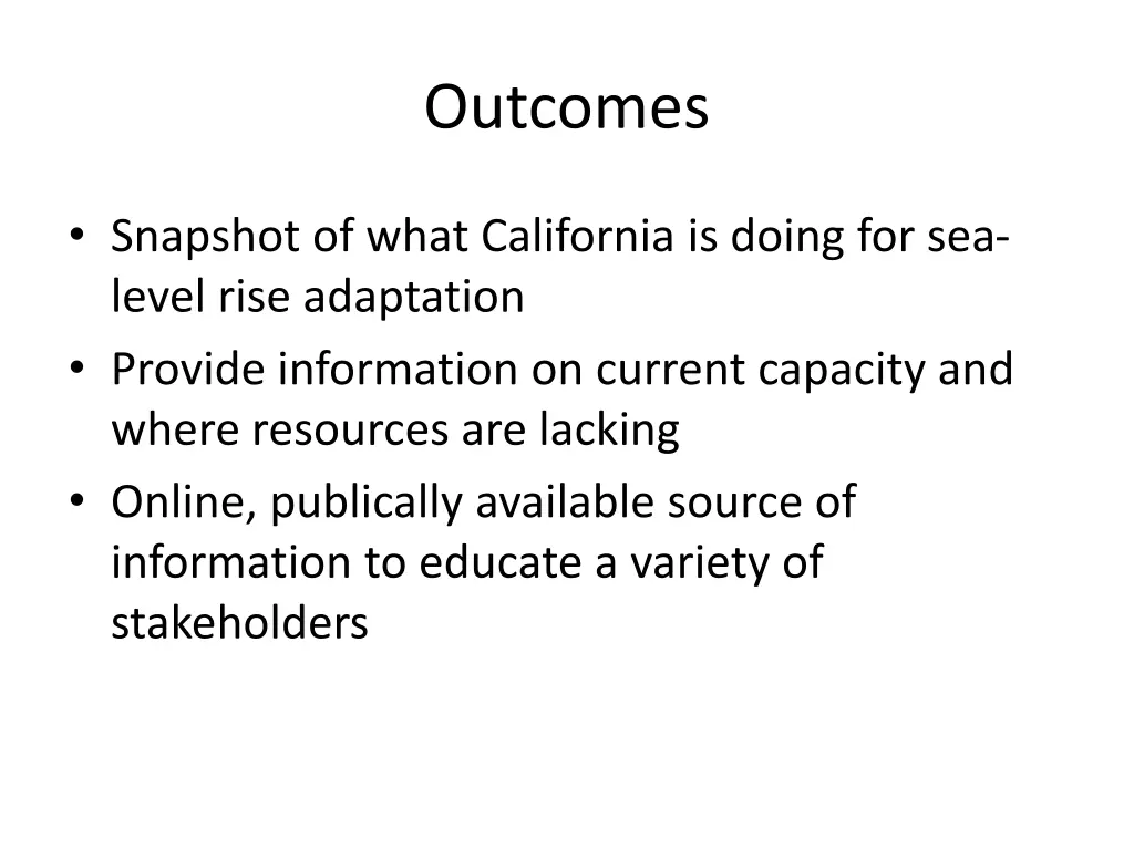 outcomes