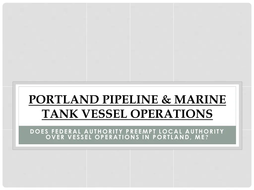 portland pipeline marine tank vessel operations
