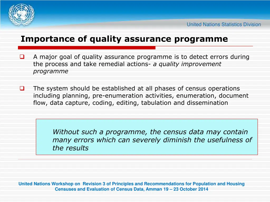 importance of quality assurance programme