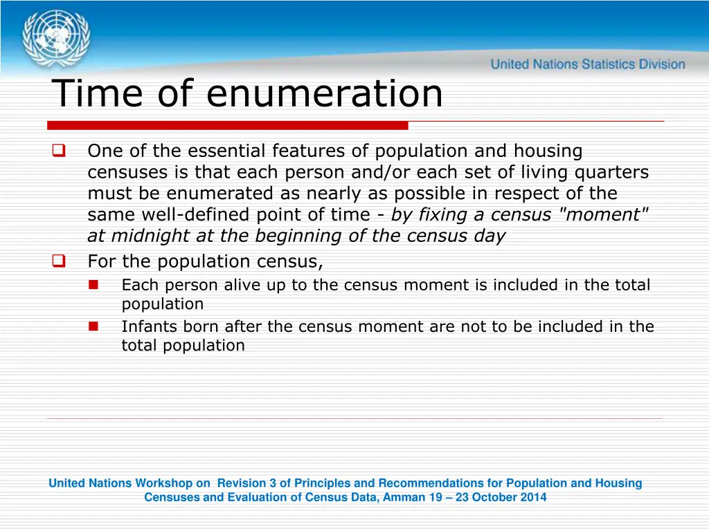 time of enumeration