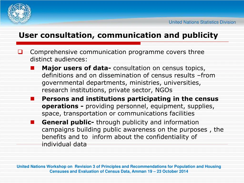 user consultation communication and publicity