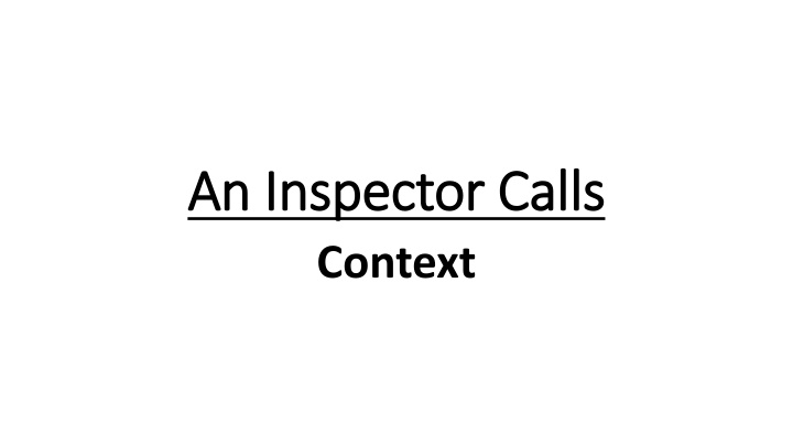 an inspector calls an inspector calls context
