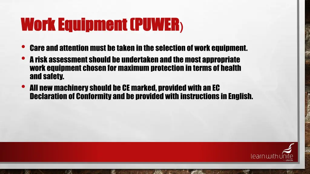 work equipment puwer work equipment puwer care