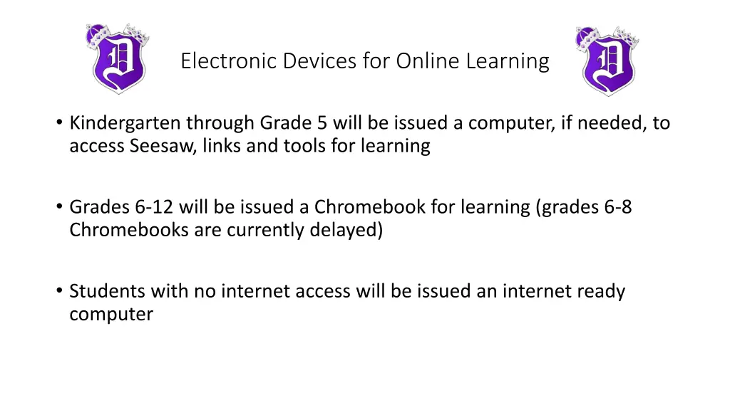 electronic devices for online learning