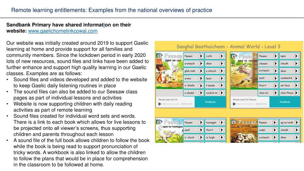 remote learning entitlements examples from 2