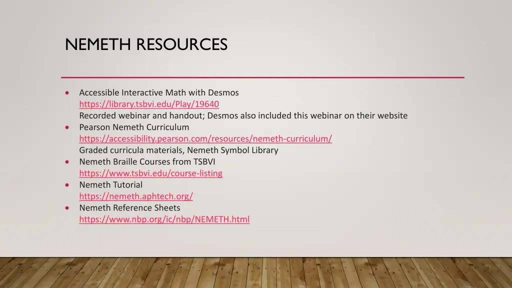 nemeth resources