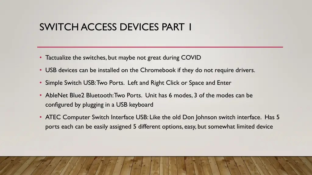 switch access devices part 1
