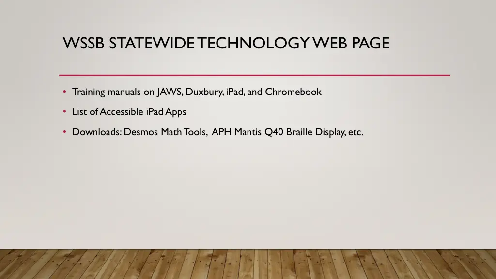 wssb statewide technology web page