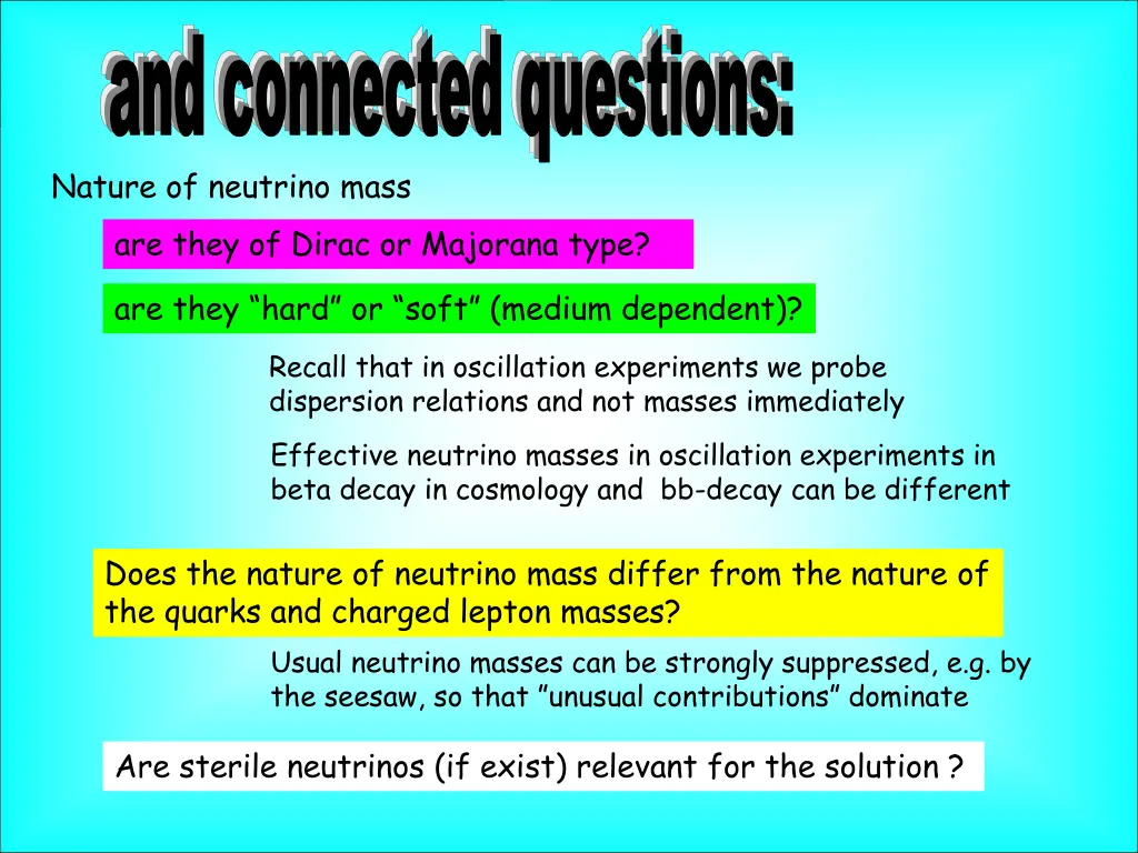and connected questions