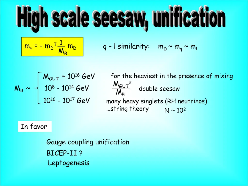 high scale seesaw unification