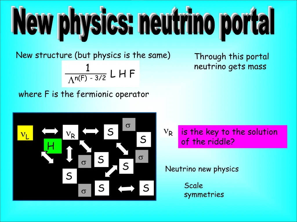 new physics neutrino portal