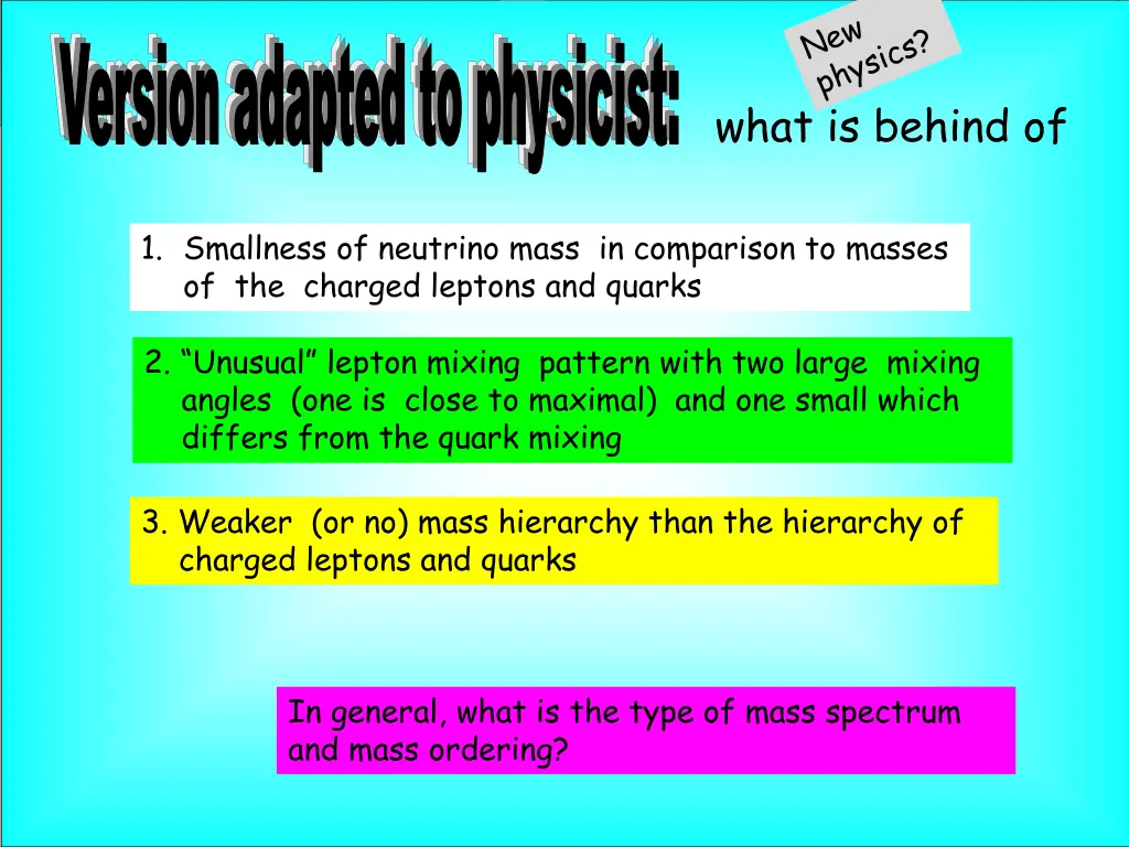 version adapted to physicist