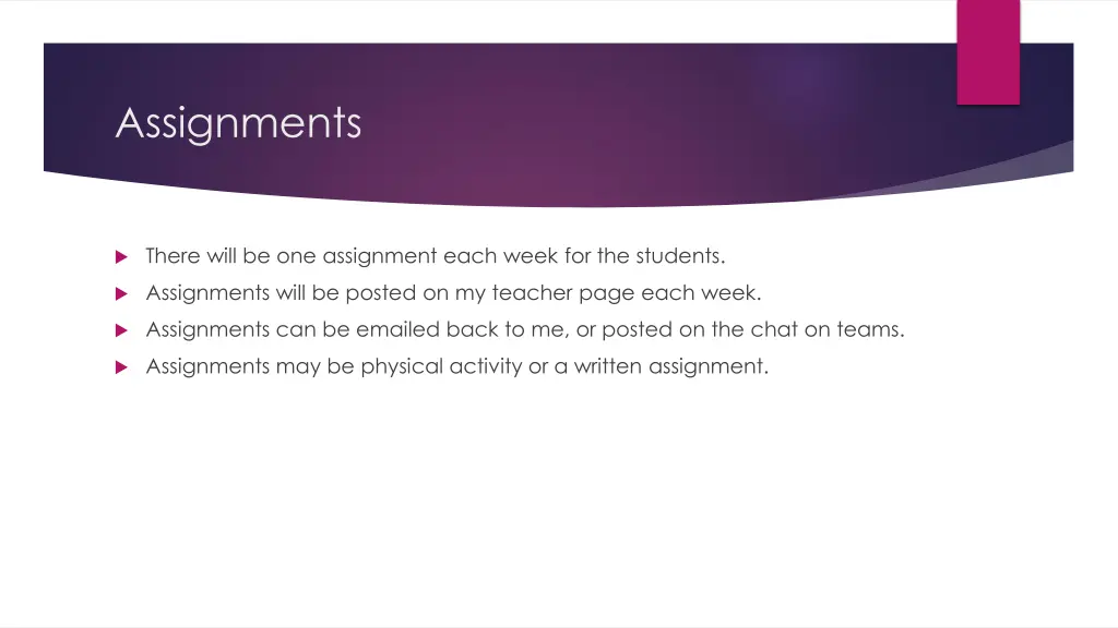 assignments
