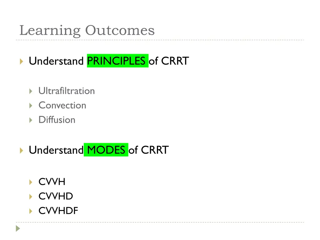 learning outcomes