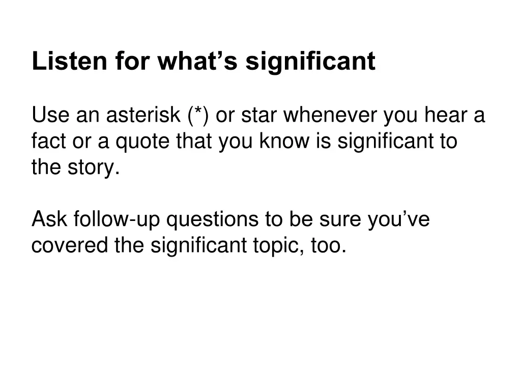 listen for what s significant
