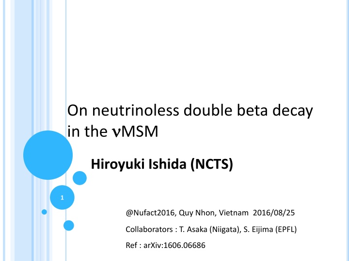 on neutrinoless double beta decay in the msm